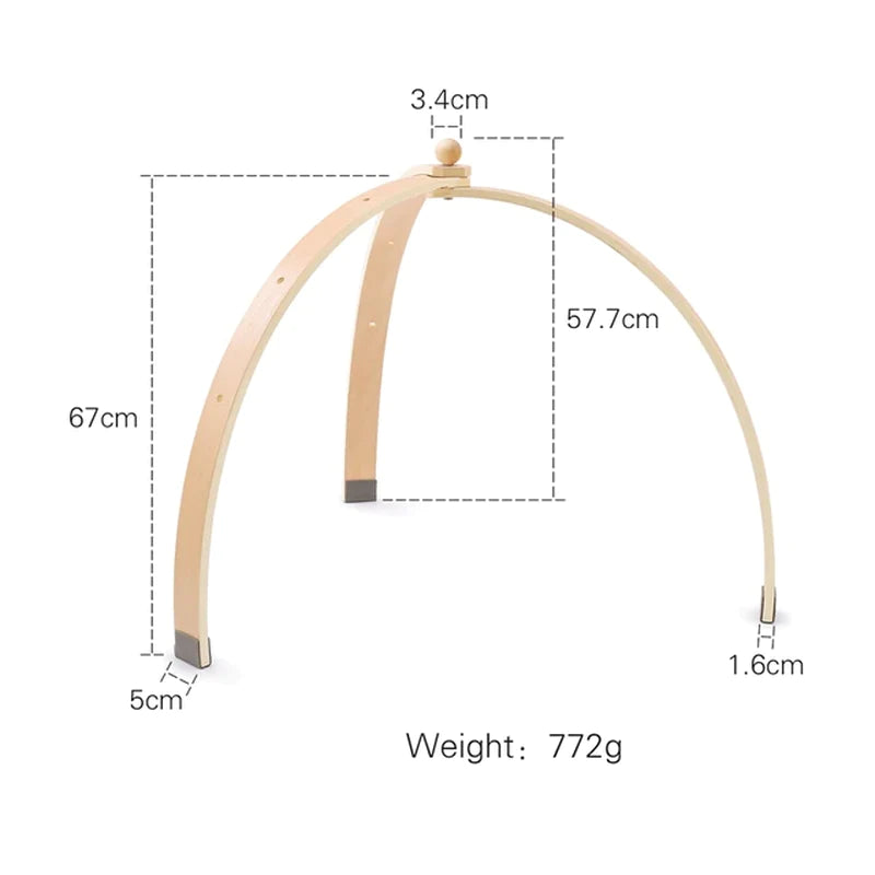Engaging Play Gym Frame Set for Babies - Wooden Fitness Activity with Rattle Toys and Stylish Room Decor