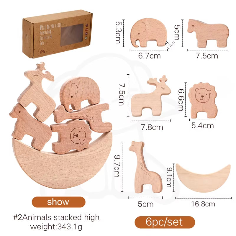 Juguetes Montessori de Madera para Bebés – Bloques de Equilibrio