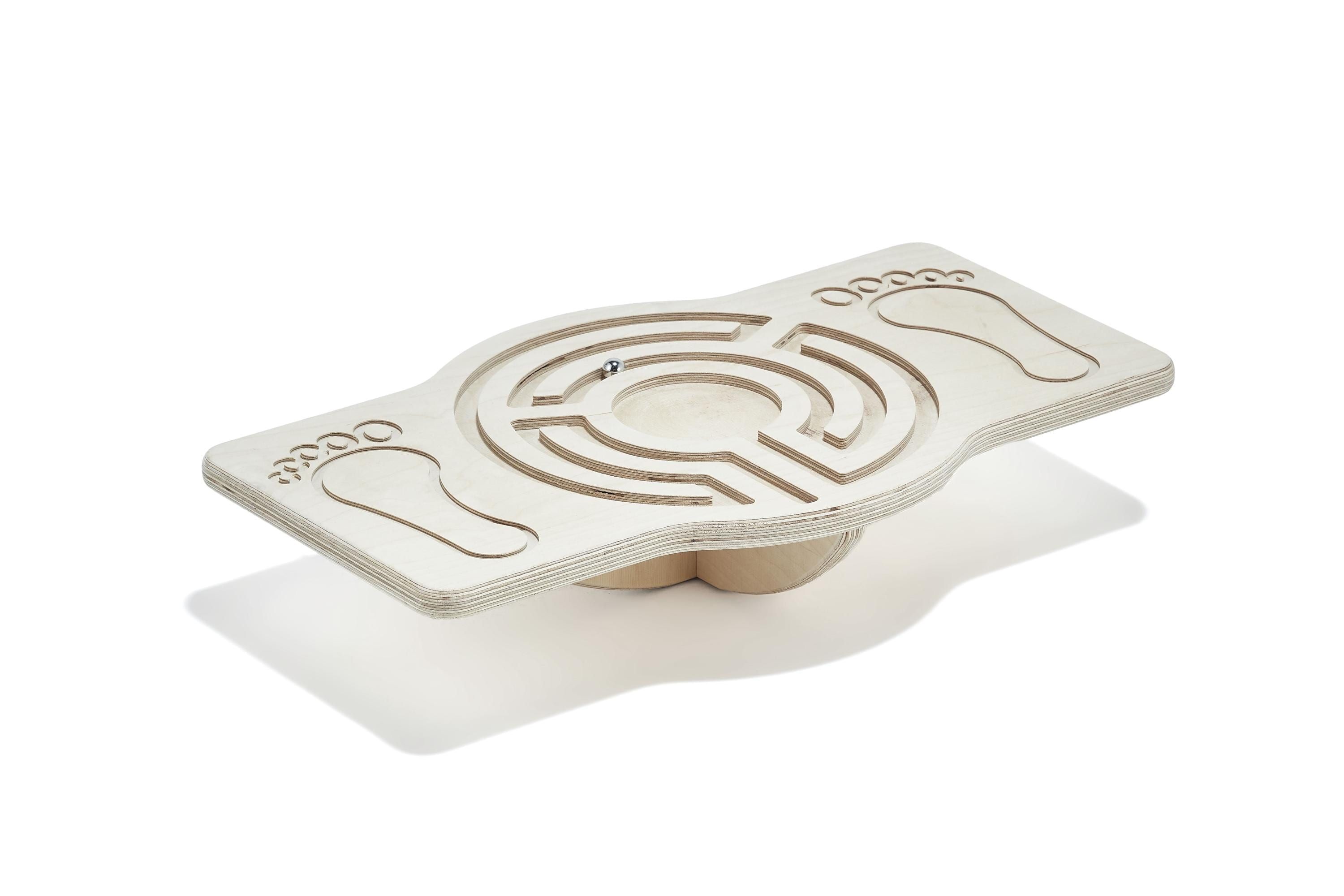 Engaging Wooden Balance Maze Toy - Montessori Wobble Activity Board for Kids