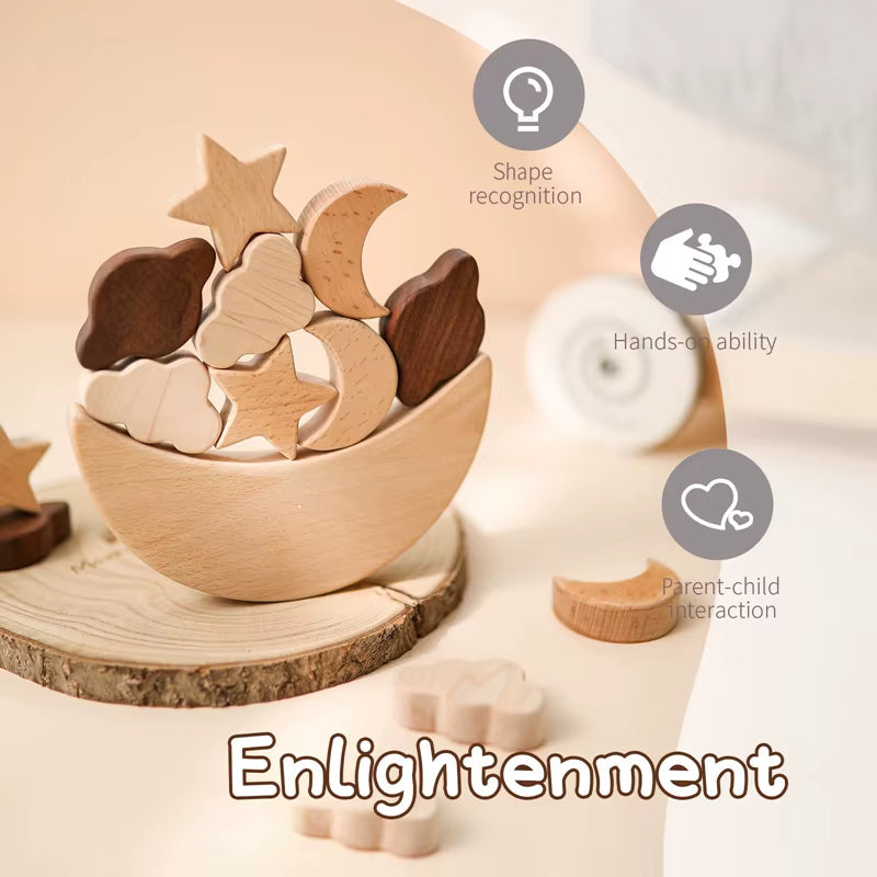 Juguetes Montessori de Madera para Bebés – Bloques de Equilibrio