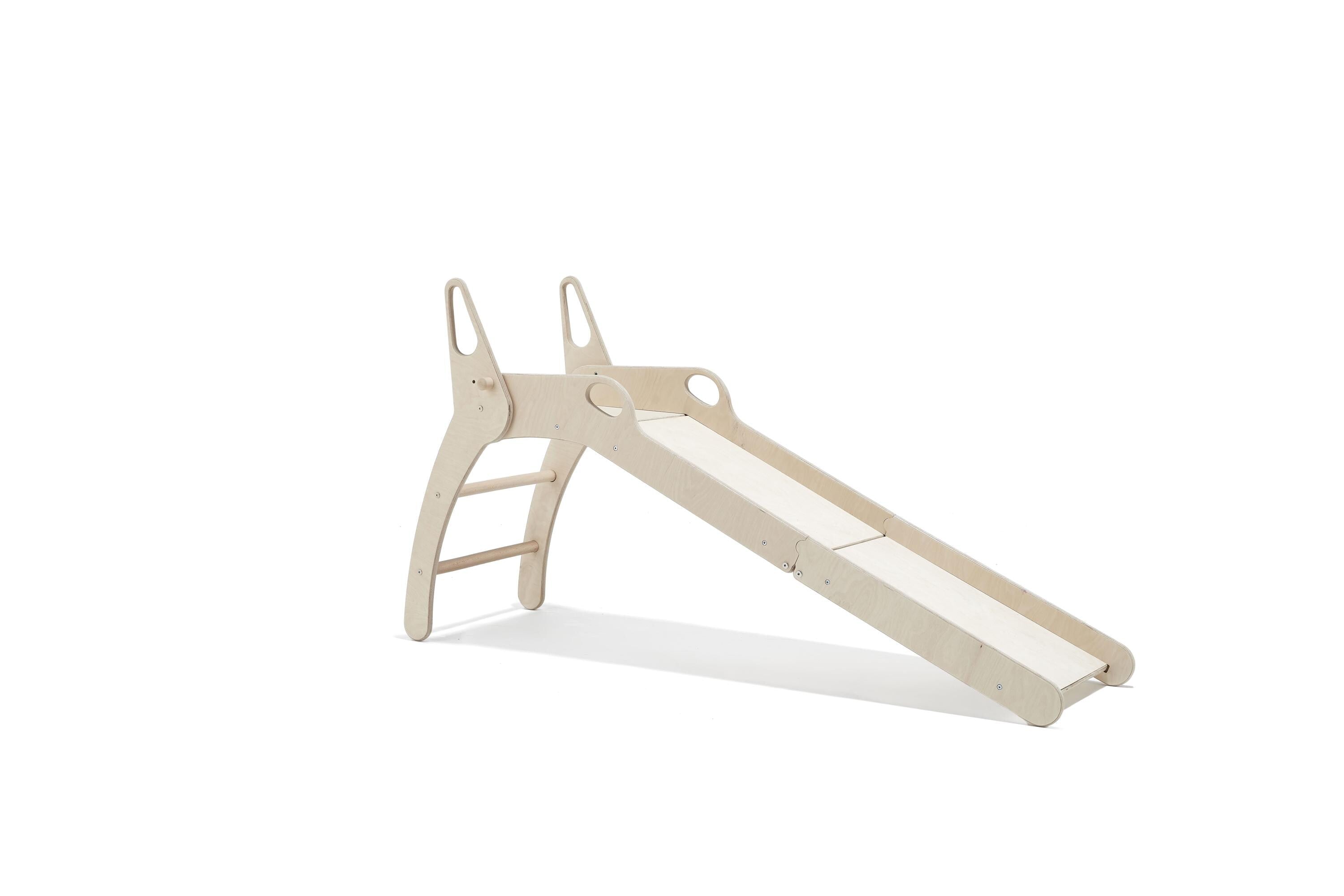 Deluxe Wooden Folding Slide for Toddlers - Montessori Inspired Fun for Your Little Ones