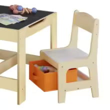 Mesa de madera con 2 sillas para niños