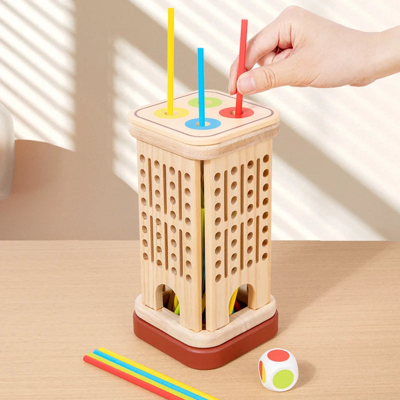 Juego de Palos y Torres de Madera · Montessori 3 en 1- Un pequeño mundo de lógica, manos curiosas y aprendizaje natural