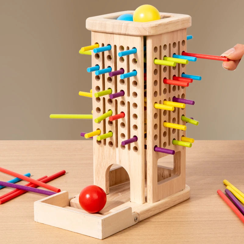 Juego de Palos y Torres de Madera · Montessori 3 en 1- Un pequeño mundo de lógica, manos curiosas y aprendizaje natural
