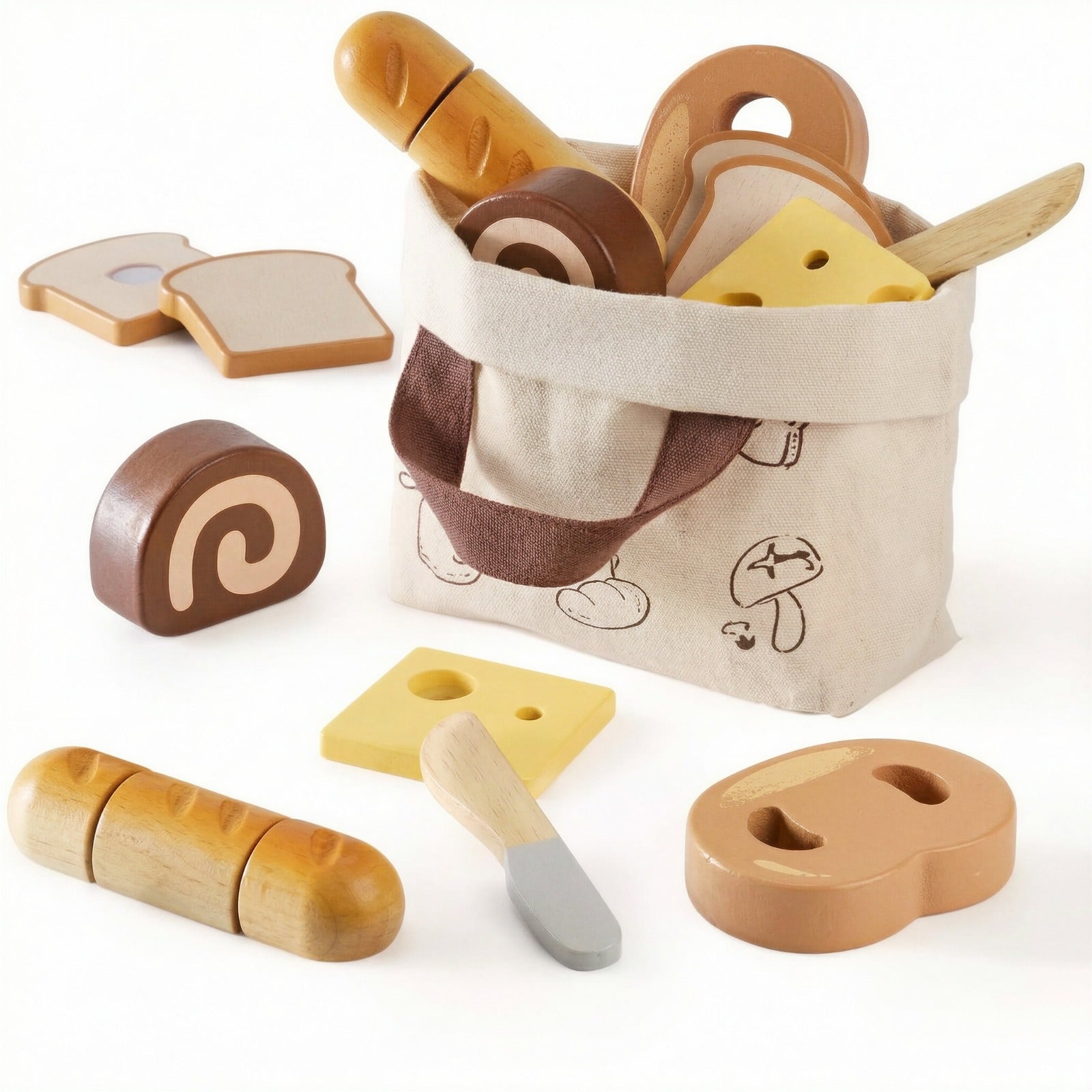 Set Infantil de Comida para Cortar  Juego Montessori de Frutas y Verduras de Madera