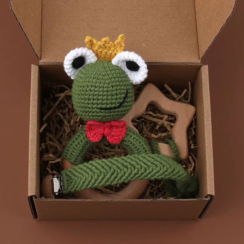 BPA Free Baby Silicone Teether Wooden Rattle Toys Cartoon Sleeping Dolls Soothe Appease Blanket Towel Newborn Teething Toys Gift