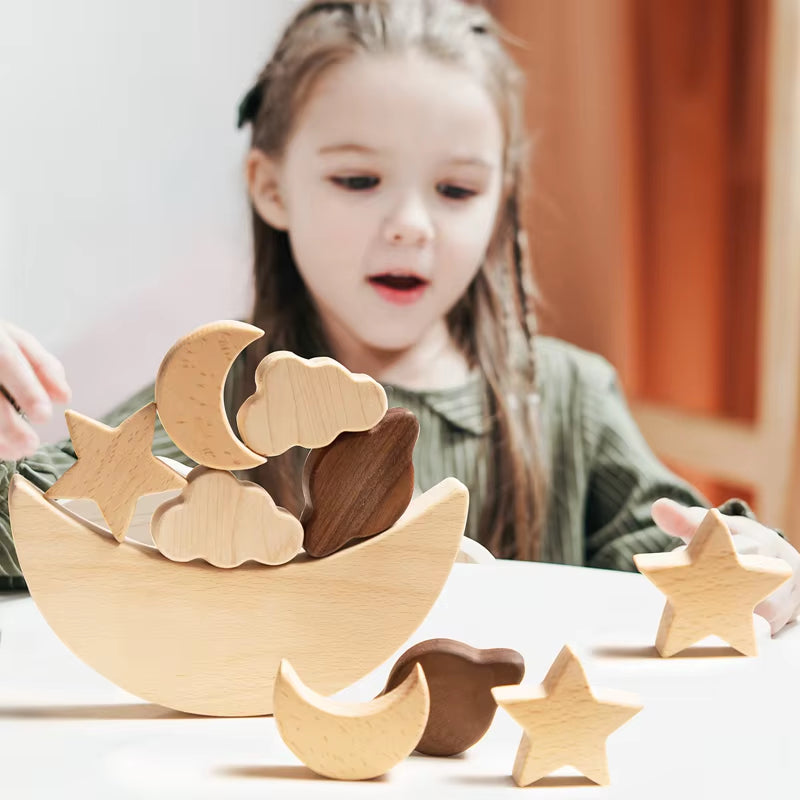 Juguetes Montessori de Madera para Bebés – Bloques de Equilibrio