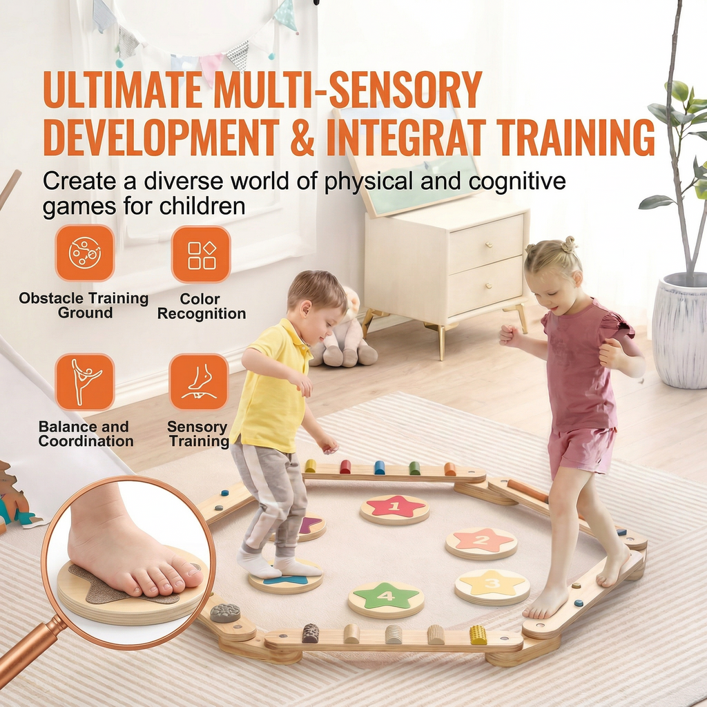 Set de Equilibrio Montessori: Piedras y Tablas para Interior y Exterior