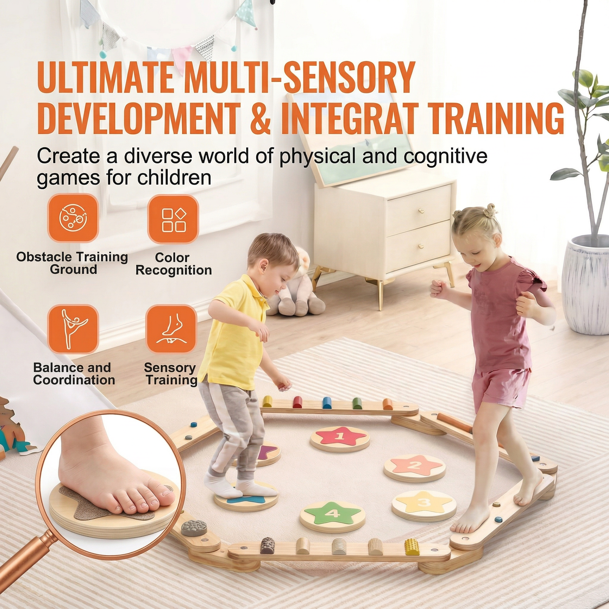 Set de Equilibrio Montessori: Piedras y Tablas para Interior y Exterior