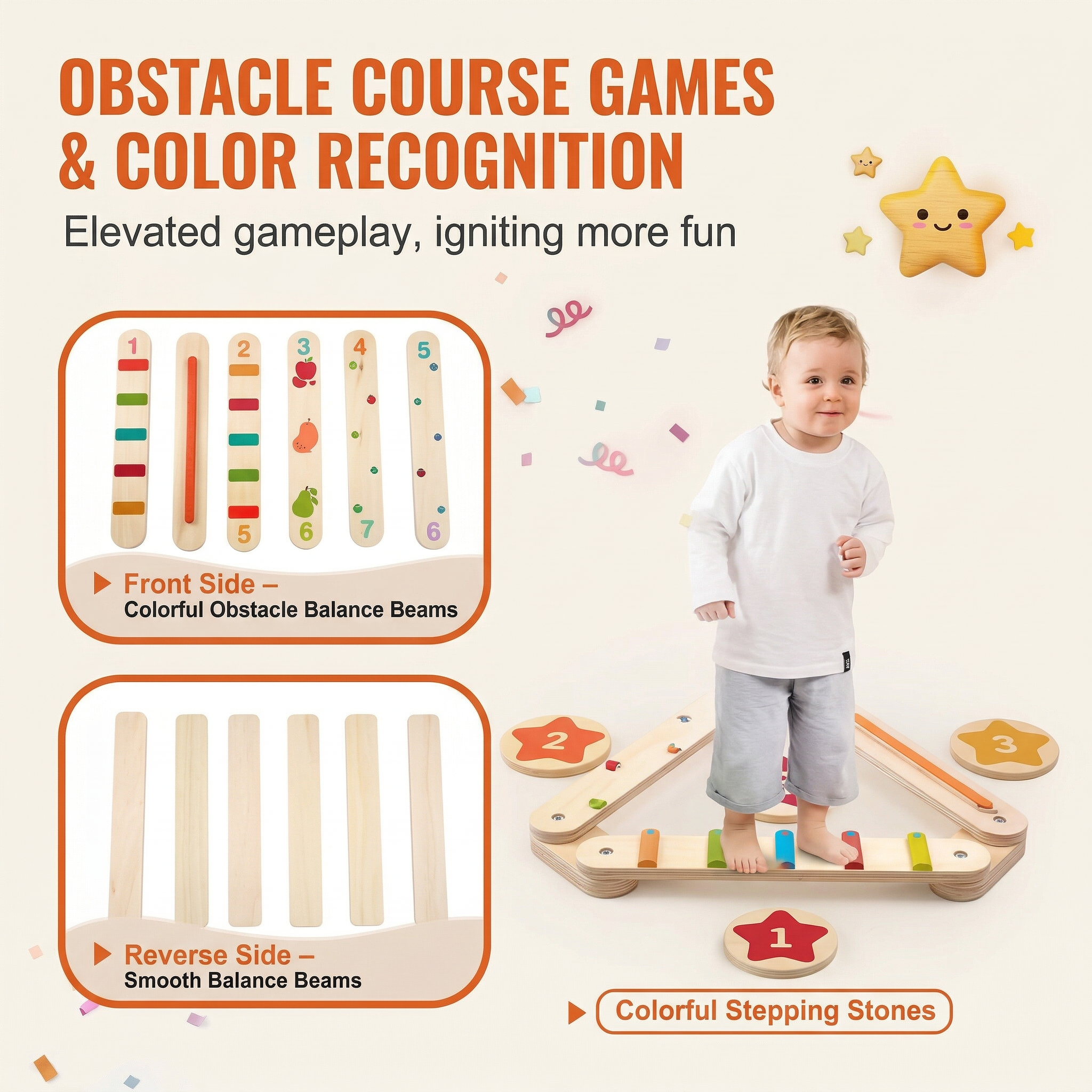 Montessori Balancierset: Steine und Bretter für drinnen und draußen