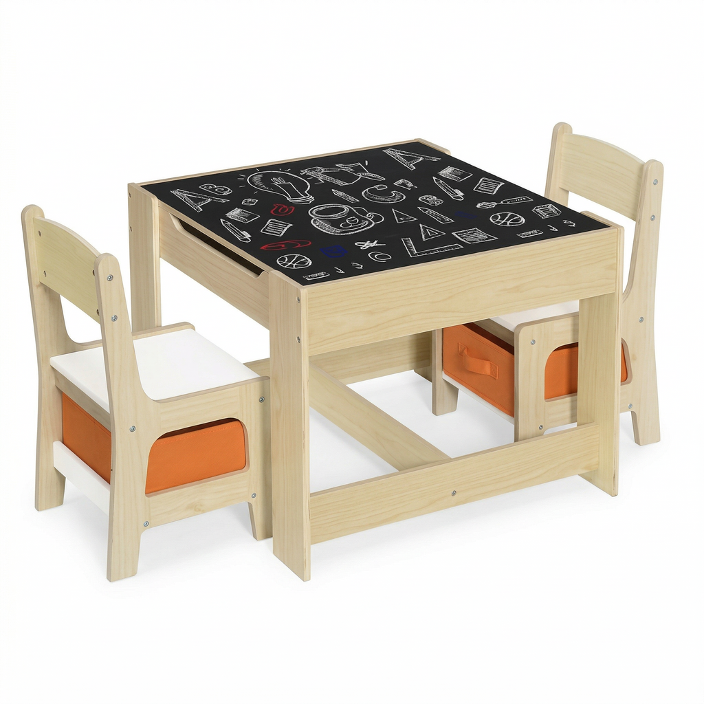 Mesa de madera con 2 sillas para niños
