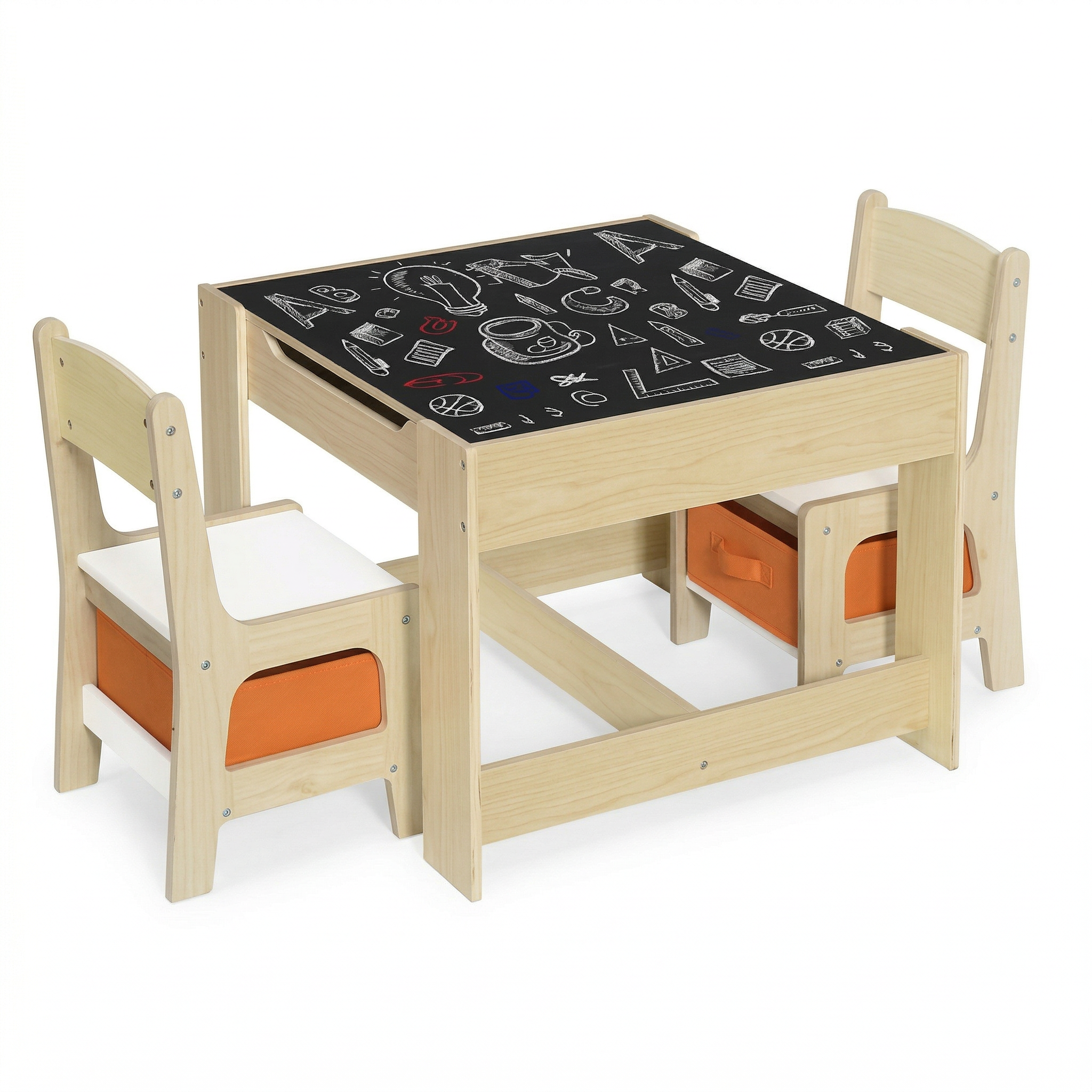 Mesa de madera con 2 sillas para niños
