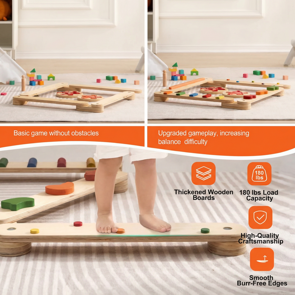 Set de Equilibrio Montessori: Piedras y Tablas para Interior y Exterior