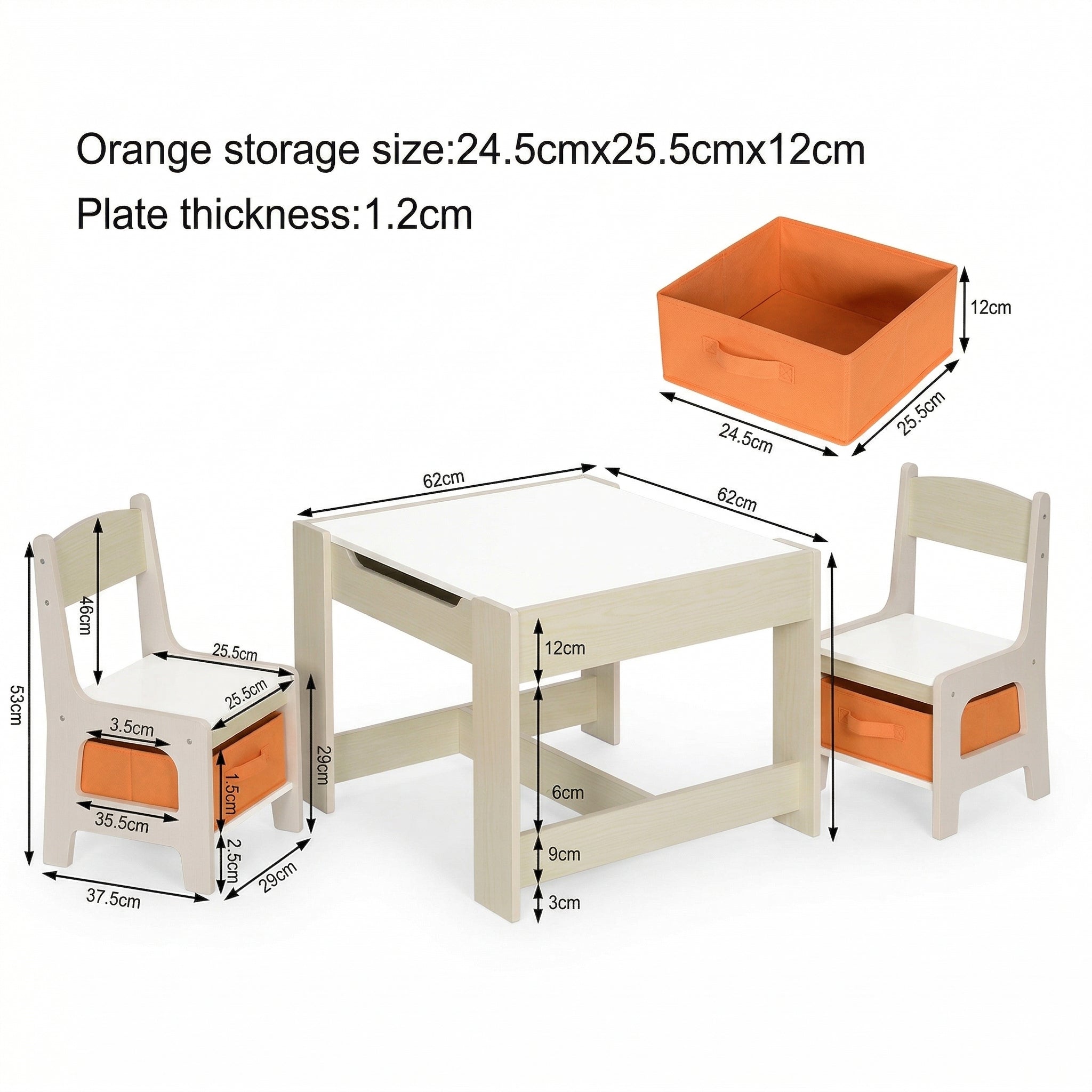 Mesa de madera con 2 sillas para niños